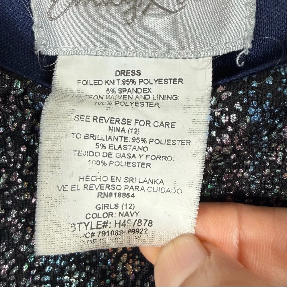 Emily Rose Kids Dress Glittering Multicolor Navy Size 12
